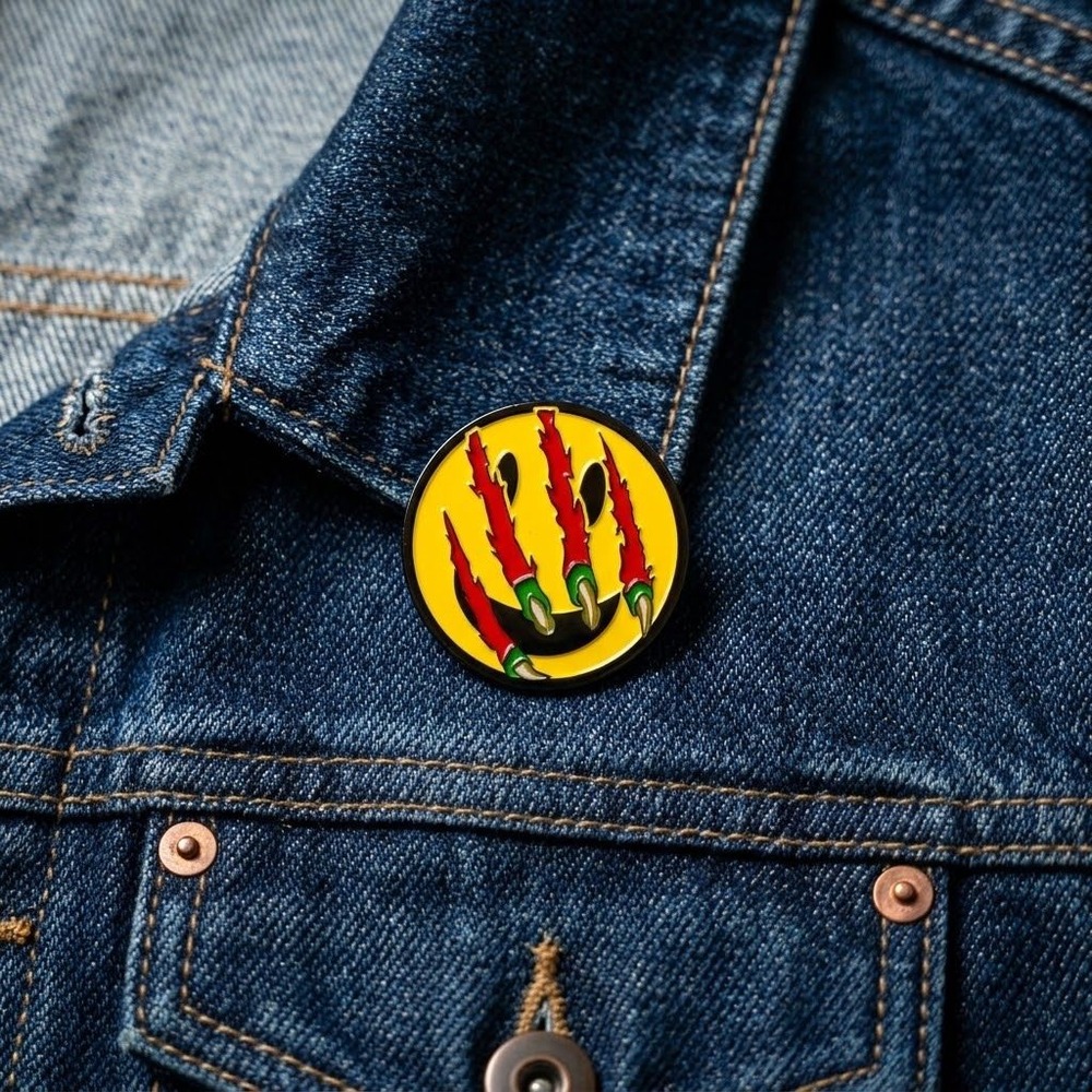 Loot Crate Loot Pins March 2017 Primal Smiley Face Claw Marks Enamel Pin